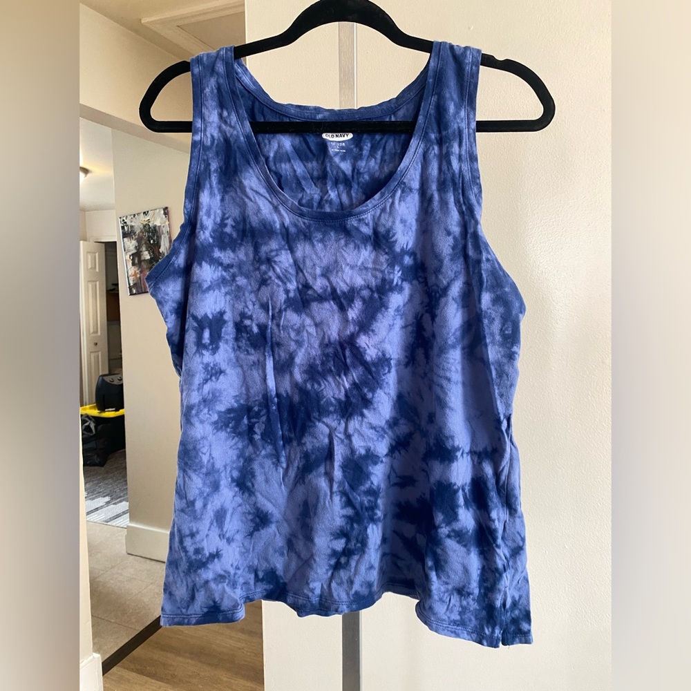 Old Navy Tie Die Blue Tank Top Large